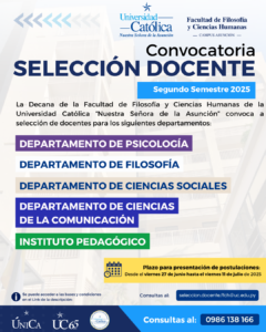 Convocatoria a selección docente del segundo semestre del año 2025